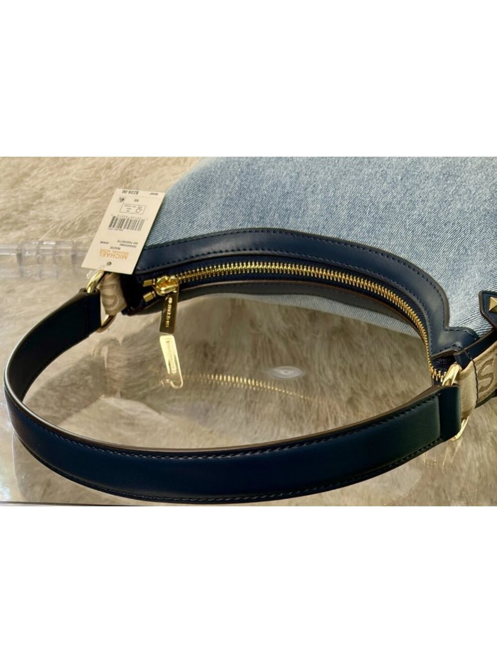 Michael Kors Maeve MD Pouchette in Demin & Leather (Brand New) - Picture 6 of 7